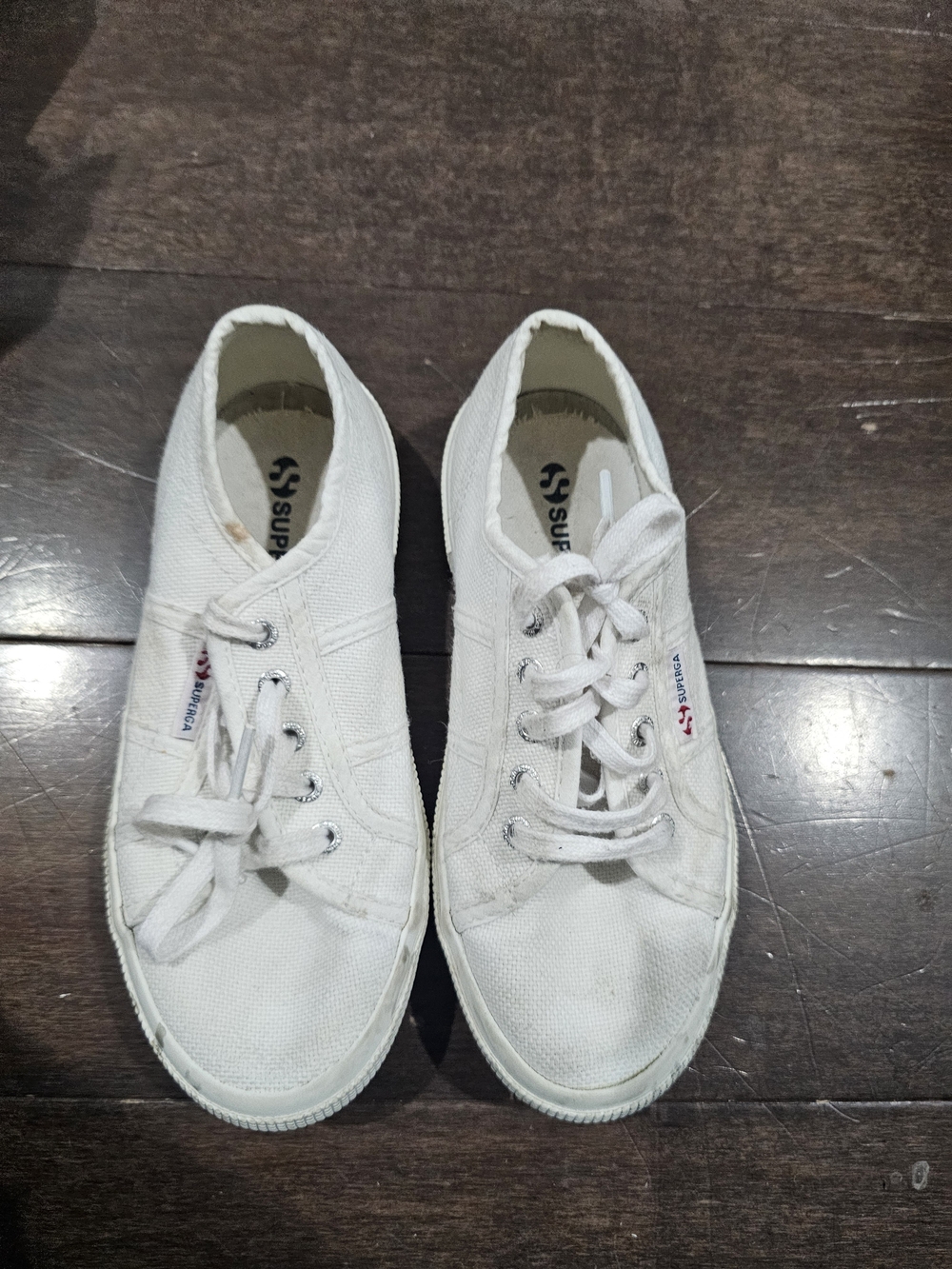 Superga Kids White Low-Top Canvas Sneakers